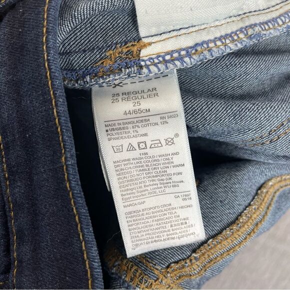 Gap True Skinny High Rise Dark Denim Jeans Women’s Size 25R - Picture 8 of 9